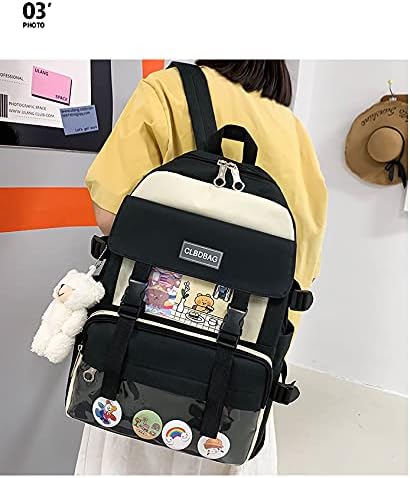 Timtram Cute Cute Kawaii Canvas Bandpack 4PCS сет, ранец, торбичка за моливи, торба за рамо, торба за ручек, за момчиња за девојчиња,