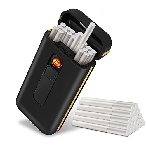 х-Запалка За Цигари За Кралска Големина на 100, Дизајн 2-во-1 Со USB Запалка На Полнење, Отпорна На Мирис За Женски Тенки Цигари,