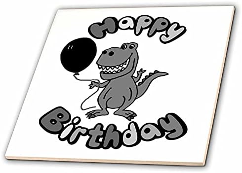 3дроза Смешна Старост Сива Т-рекс Диносаурус Со Балон Среќен Роденден Цртан Филм-Плочки