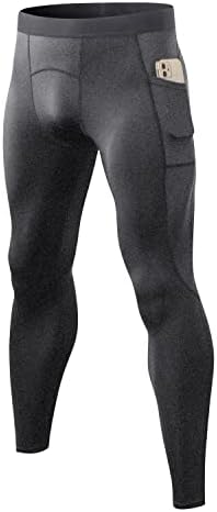 Панталони за компресија на машка машка 1 или 2 пакувања кои работат на хулахопки основни слоеви на атлетски хеланки за спорт на тренингот