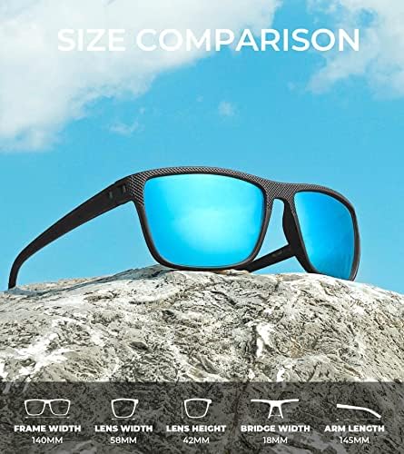 Калијади поларизирани очила за сонце за мажи, лесни очила за сонце со УВ заштита за возење риболов голф