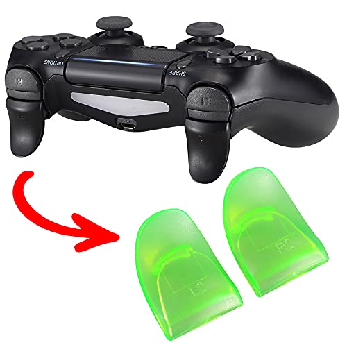 Extremerate 2 пара црни и зелени L2 R2 копчиња за активирање на проширување на играта за PlayStation 4 Pro PS4 SLIM контролер JDM-001 JDM-011