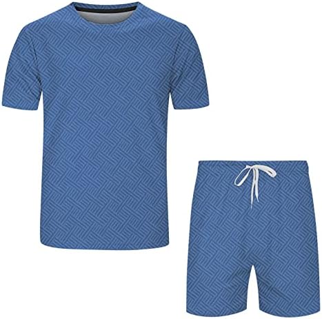 Xiloccer обични масти облека лето 2 парчиња сет маица со краток ракав и шорцеви стилски атлетски потта постави мажи спортска облека