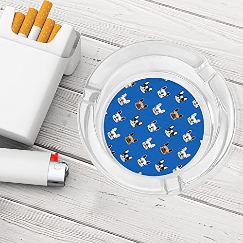Француски булдози цигари пушачи стаклени пепелници за пепел за таблета за домашни таблети