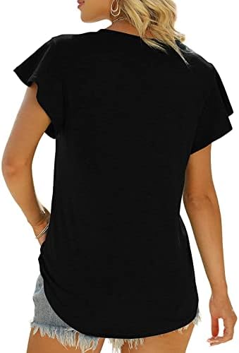 Женски врвови плус големина лето трендовски кратки ракави патент v вратот шарени маици лабави слатки фустани блузи маица маица