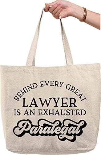 Зад секој одличен адвокат е исцрпена паралегална смешна работа природно платно торба за смешен подарок