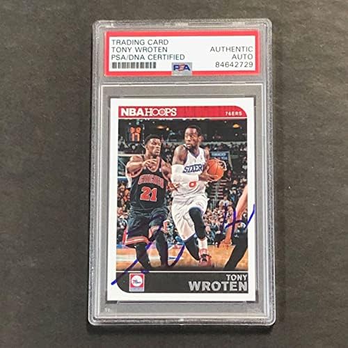 2014-15 Panini NBA Hoops 64 Тони Вротен потпишан картичка автоматска ПСА плоча Sixers - Кошаркарски плочи за автограмирани картички