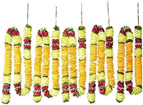 Estејшнерхаус 5 Пакет Вештачки Фенси Фузија Цветни Венци Долги 5 стапки-Совршена Декорација За Индиски Декор Тематски Настани