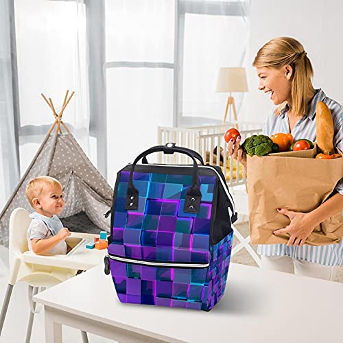 3Д Блескави Коцки Торби За Торби За Пелени Ранец За Мумии Торба За Пелени Со Голем Капацитет Патна Торба За Нега На Бебиња