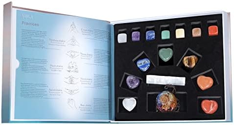 Комплети за исцелување на кристал од кристал на Samtree за почетници почетници, 7 чакра срцеви камења полиран камен, селенитски стап,