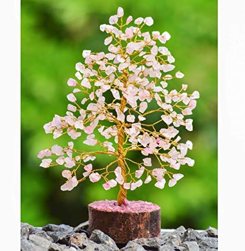 Кристално дрво на животот - Позитивни енергетски кристали - розово кварц дрво - розово кристал - приврзок ѓердан - ѓердан од камен од чакра