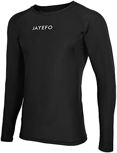 Charitејфо рашир за гарда со целосен ракав кошула за тренинг, салата, ММА, БJJ, сурфање - Атлетик мажи Компресија кошула за - црна