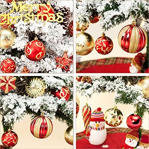 АМС 72CT АРГЕСНИ Образмени украси за божиќни топка Декорации за празници што висат чамци поставени со пакет за подароци за рака за еднократна