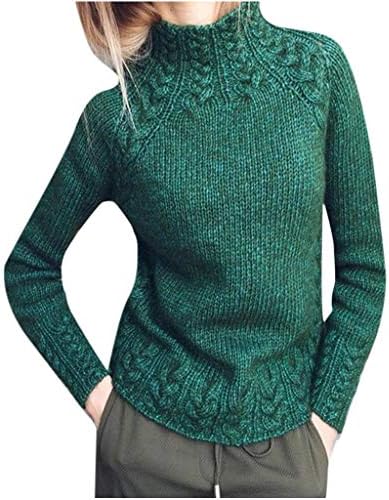 Лажичка вратот пуловер жена со долг ракав водоотпорен врвови плетени училиште исечено лесно обичен зимски тенок страшен пулвер дама