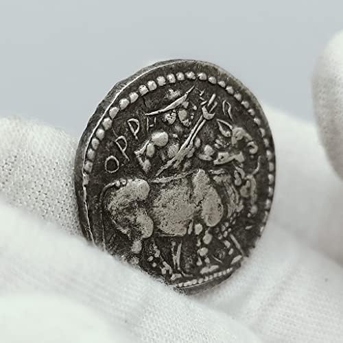Два роговиден Бог Александар Големиот антички грчки сребрена монета Класичен мит хомер епска монета за гравура за гравура
