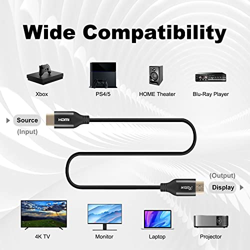 Fizttzon 4k HDMI Кабел 100ft ГОЛЕМА Брзина HDMI 2.0 Кабел Со Сигнал Засилувач Поддршка 4K/60Hz, 3D, 1080P, 18gbps Трансфер-Blcak