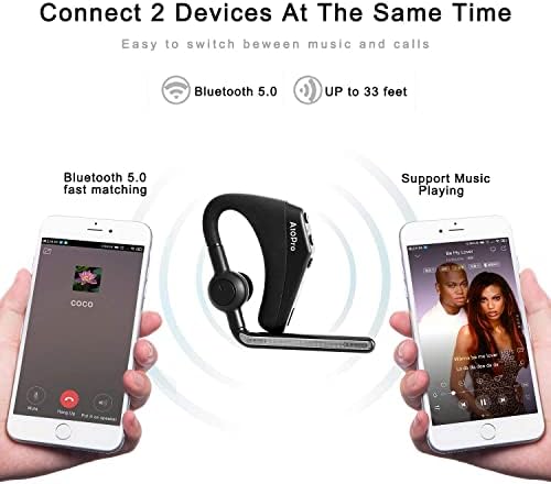 Слушалките за Bluetooth Ricorich Bluetooth v5.0 Bluetooth Bluetooth слушалки за откажување на слушалки безжични слушалки микрофони за возење деловни ушни уши за Apple iphone Samsung Android лаптоп