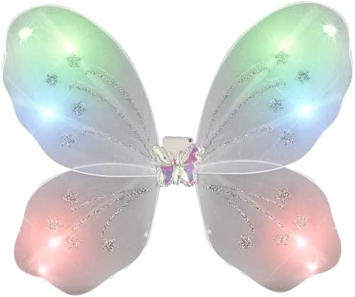 блинки 3 во 1 Пакет Светне Бела Пеперутка Крилја, ПРЕДВОДЕНА Дејзи Стапче, ПРЕДВОДЕНА Бела Цвет Круни