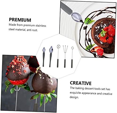 Кабилок 1 поставена чинија алатка од не'рѓосувачки челик лажица бонбони чоколадо декор Фонду, натопување вилушки со санкир, лажица