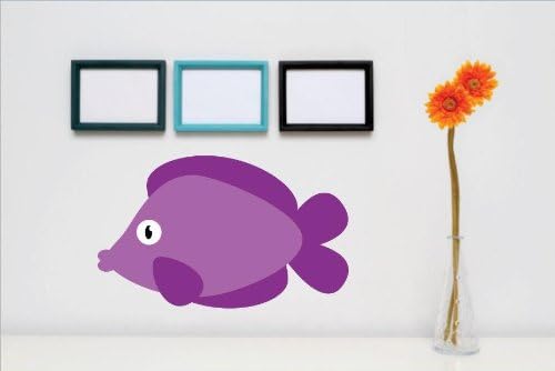 Декларации - Виолетова риба вода океанот Море животно деца деца момче девојче спална соба бања дневна соба слика уметност мурал