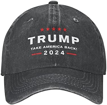Шапка 2024 Земете ги изборите во Америка - Враќачките капи, гроздобер прилагодлива бејзбол капа, памук мага капа црна