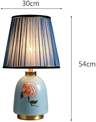 SDFDSSR Табела за ламба кинески стил Jingdezhen керамика светло тело Сите бакарни керамички маса ламба рачно насликана спална соба за кревети за