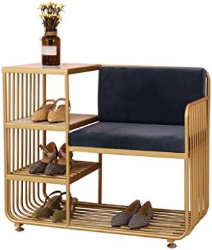 SawQF Креативна клупа за чевли со 4 слоеви решетки за чевли за грб, комбинирано столче за складирање на чевли за чевли