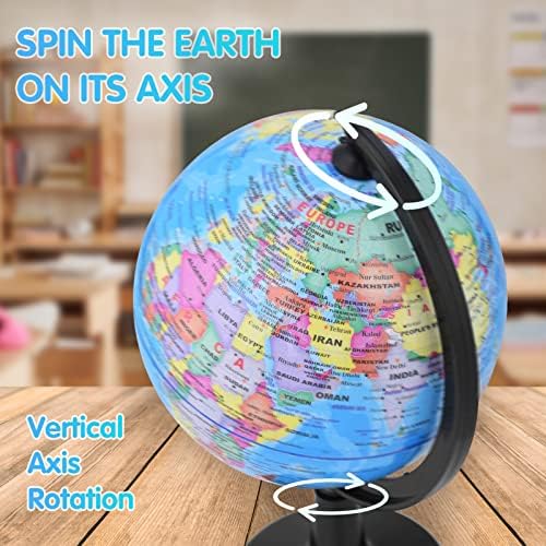 8 Парчиња 4,6 Инчи Светски Глобус За Учење Деца, Мали Земјени Глобуси На Светот Со Штанд, Мини Едукативна Интерактивна Географија Мапа Ротирачки