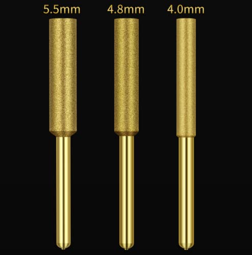 Urhelper 2 Поставете злато дијамантски обложени цилиндрични лапчиња за моторна пила, 4-5,5 мм, ланец на ланци на ланци со кашави за лапчиња