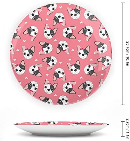 Декоративна чинија со животинско куче, декоративна чинија со керамичка чинија коска Кина плоча со приказ за свадба декор за забава