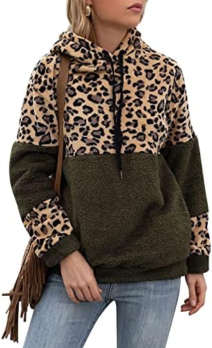 Женски џемпери пролет 2023 година леопард печати кадифен џемпер јакна пулвер руно џемпер јакна за патеки