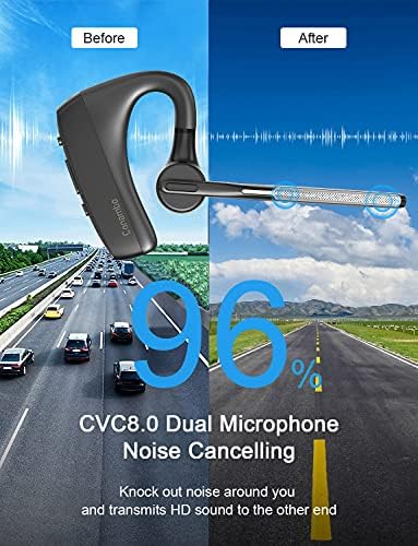 Bluetooth слушалки v5.1, откажување на бучава Откажување Bluetooth Earpiece CVC8.0 Двојни микрофонски раце Бесплатно удобно удобно слушање