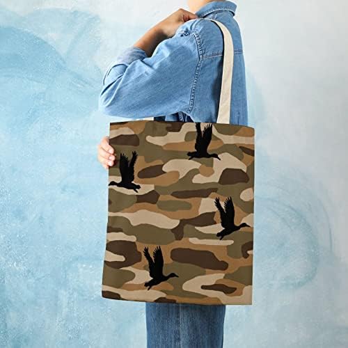 Патка Камо платно торбичка торба за еднократна употреба на намирници за намирници со чанти со чанти