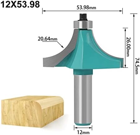 Секач за мелење на карбид 12 мм секач за мелење филе со лежиште за мелење за мелење за обработка на дрво и обработка