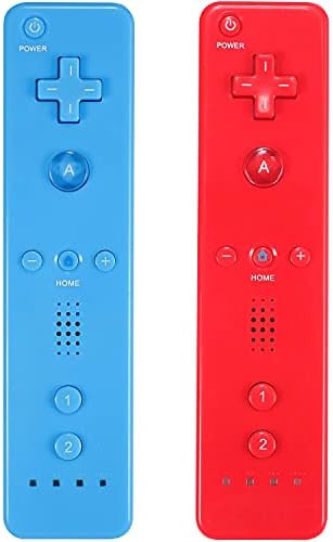 Wii Контролер 2 Пакет, Wii Далечински Управувач Со Силиконски Случај И Рачен Ремен Компатибилен За Wii/Wii U Конзола-Црвена И Сина