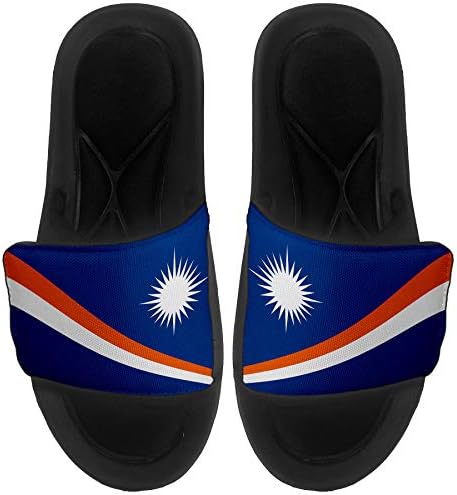 ExpressitBest Pushioned Slide -On сандали/слајдови за мажи, жени и млади - Знаме на островите Маршал - знаме на островите Маршал