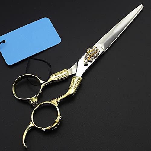 Ножици за сечење коса, 6 инчи јапонија 440с Ретро златен фризерски салон ножици фризура разредување бербер ножици за сечење фризерски ножици
