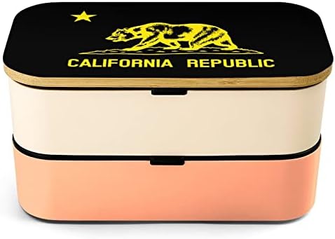Калифорнија Република Мечка Бенто Ручек Кутија Истекување-Доказ Бенто Кутија Контејнери За Храна со 2 Прегради За Работа Во Канцеларија Пикник