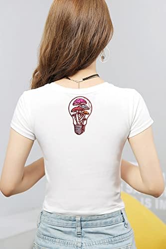 2 парчиња лого на сијалицата со печурки на шиење на шиење на високо-везена лепенка за јакни ранец фармерки и облека значки за знак на