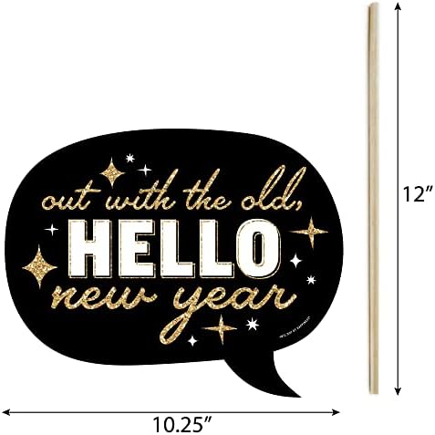 Голема точка на среќа Смешно здраво Нова Година - Комплет за парчиња за забави на забави - 10 парчиња