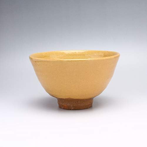 Biwa Loquat Color Hagi Ware Matcha Teabowl направен од Јасуши Окада. Јапонска керамика.