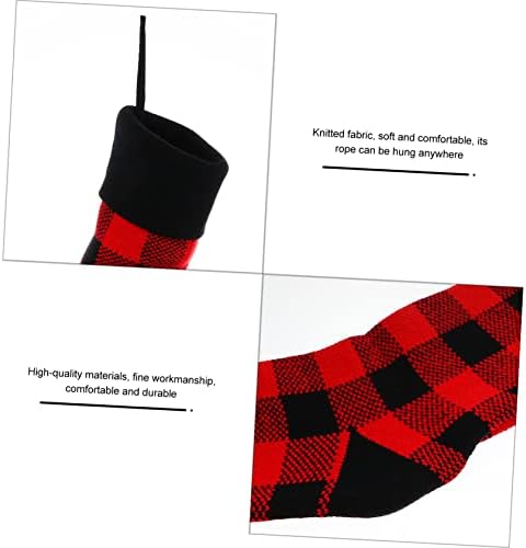 Холибана 1 парчиња Божиќни чорапи плетени чорапи Дедо Мраз украс Дедо Мраз за подароци Камиња висечки чорапи од одмор дрво висечки
