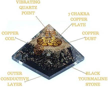 Aadhya Wellness Reiki Crystal Black Tourmaline urja Yantra Pyramid Crystal Chakra Healing Stone Позитивна енергија и здравствено