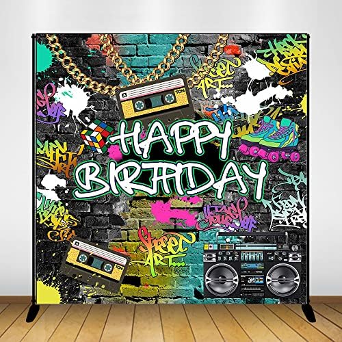 Графити на Моцичка 80 -тите години на роденденот на 90 -тите години Урбана ретро роденденска забава позадина 80 -тите години на хип -хоп -хоп