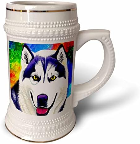 3дроза Симпатична сибирски хаски куче портрет. Дигитална уметност подарок, дома. - 22оз Штајн Кригла