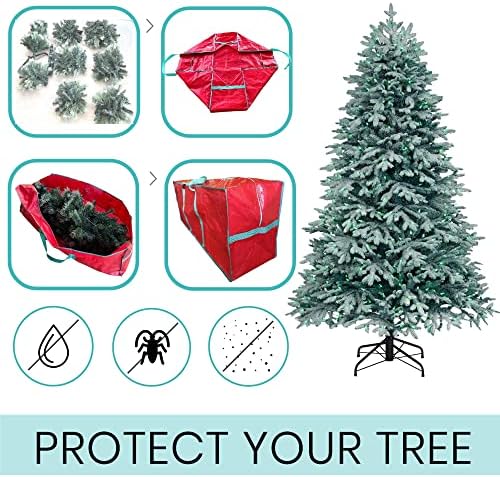 Божиќното Дрво Чување торба &засилувач; Венец За Складирање Контејнер - 2 Точка Пакет-Заштита За Расклопуваат Елка До 7.5 Нога &засилувач; 24