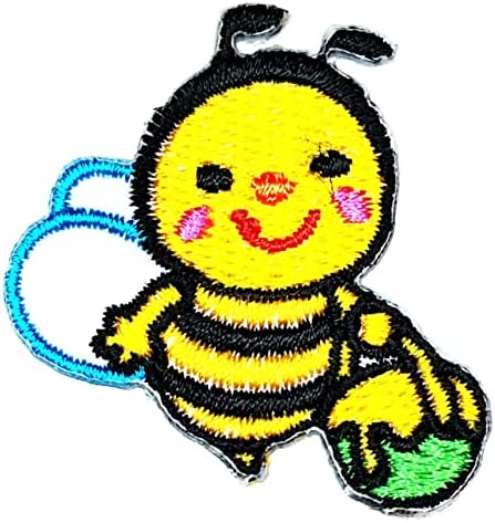 Кленплус 3 парчиња. Мини Жолта Пчела Мед Симпатична Инсекти Дете Цртан Филм Везени Железо На Шиење На Значка За Фармерки Јакни