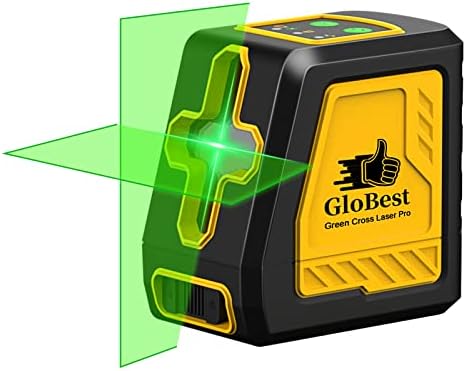 Globest зелена само -нивоа на ласерско ниво на ласерска линија - [100 ft/30m] хоризонтален и вертикален режим, идеален за висина на слика, градежни