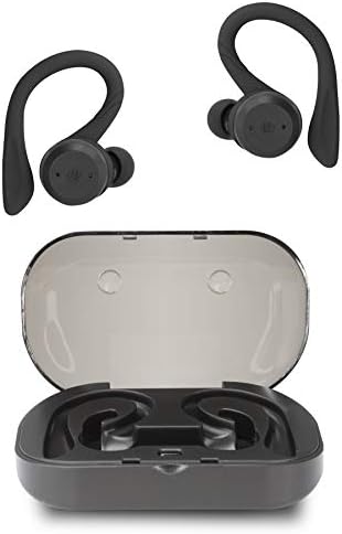 Live Ilive IAEBTW59B Навистина безжични Bluetooth Earbuds, спортска кука, кутија за полнење, IPX водоотпорен, неонски жолт/црна