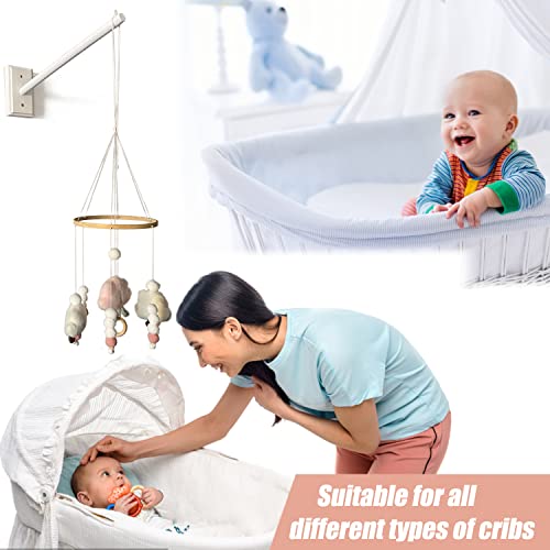 Мобилна дрвена рака, wallид монтиран погоден за сите креветчиња природна ларшка закачалка за закачалка за бебиња за бебиња безбеден држач
